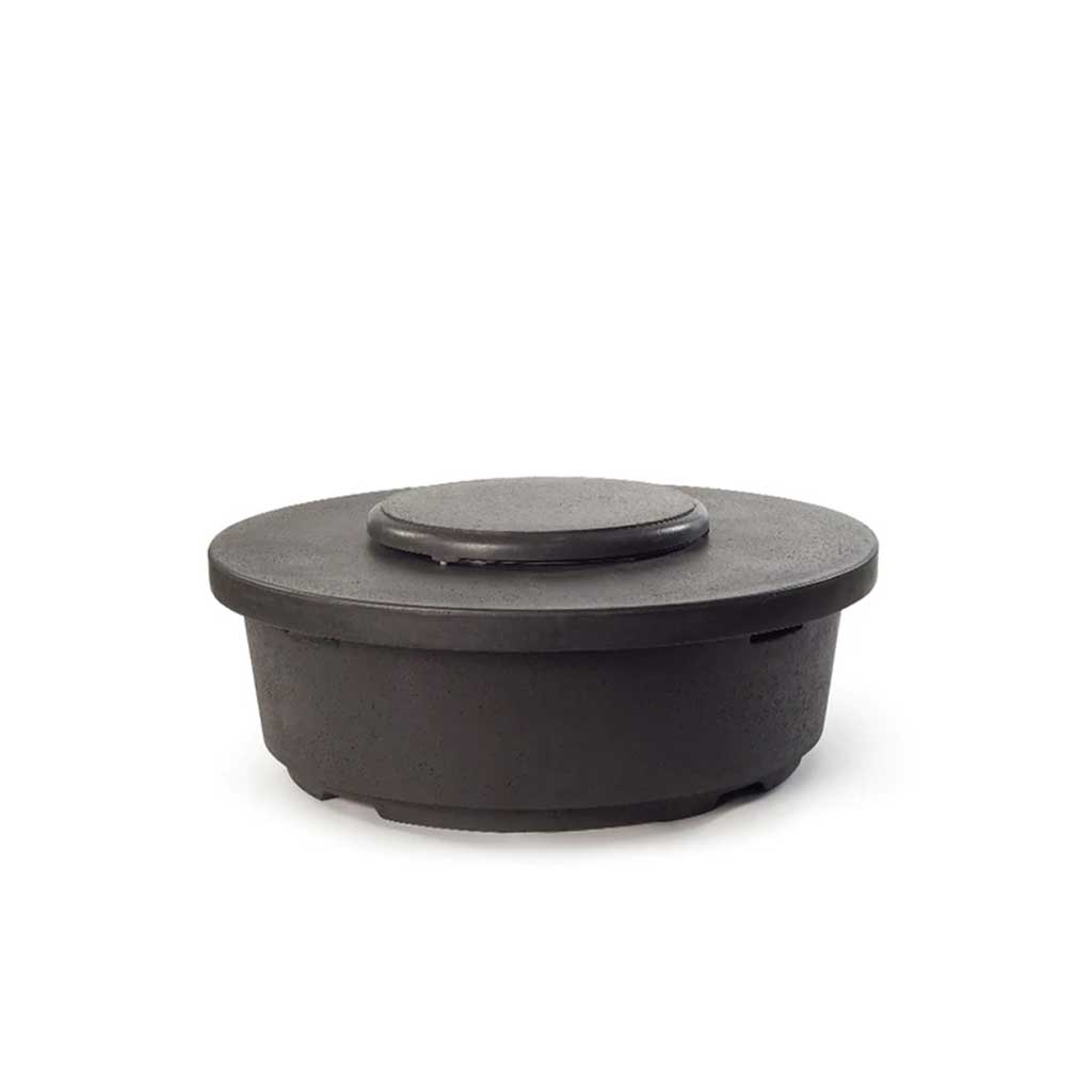 Contempo and Indio Round Fire Table Lid in Black Lava