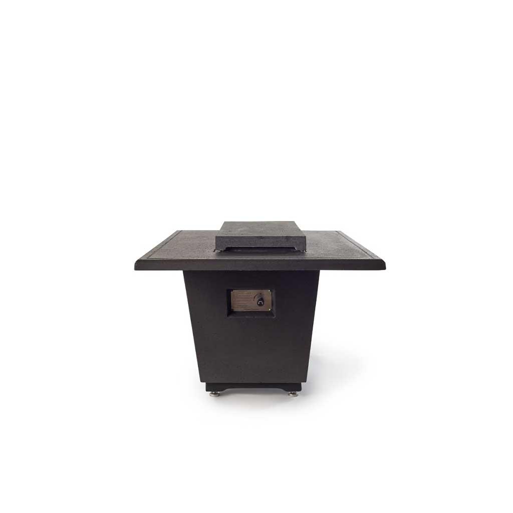 Indio Rectangular Fire Table in Black Lava