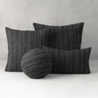 Luxe Stripe Charcoal Pillow