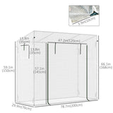 6.6' x 2.5' x 5.5' Walk-in Greenhouse with Door and Window, White