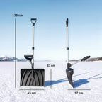 Heavy Duty Snow Shovel with 45cm Blade and Detachable Aluminum Handle