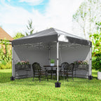 10' x 10' Pop Up Canopy Tent with Sidewalls and Roller Bag, Dark Grey