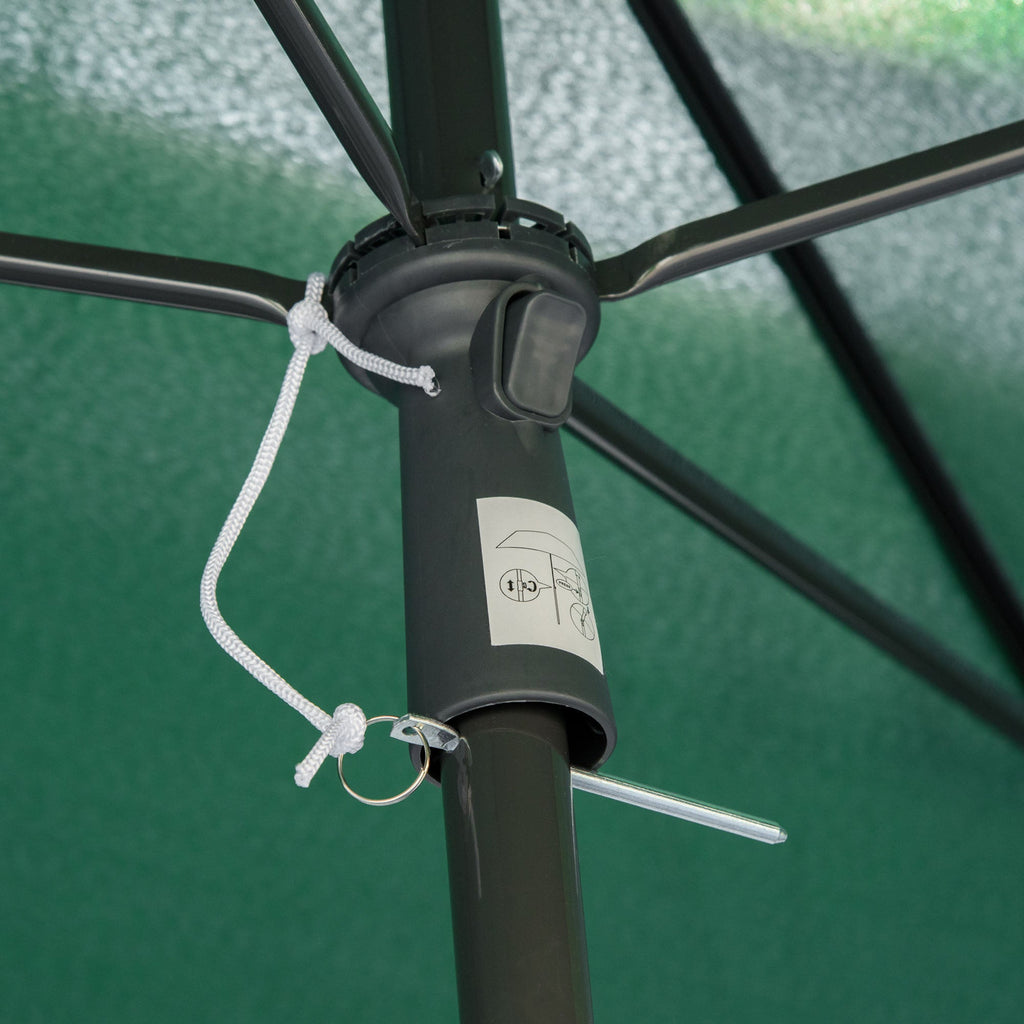 6.5 x 4ft Rectangle Patio Umbrella with Aluminum Pole and Tilt, Green
