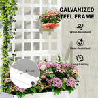 24" x 9" x 44.5" Raised Garden Bed with Trellis and Drainage, White