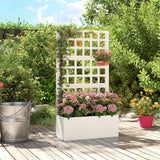 24" x 9" x 44.5" Raised Garden Bed with Trellis and Drainage, White