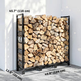 4 ft Firewood Rack with Customizable Width & Height, Cable Reinforcement, 616 lb Capacity, Black