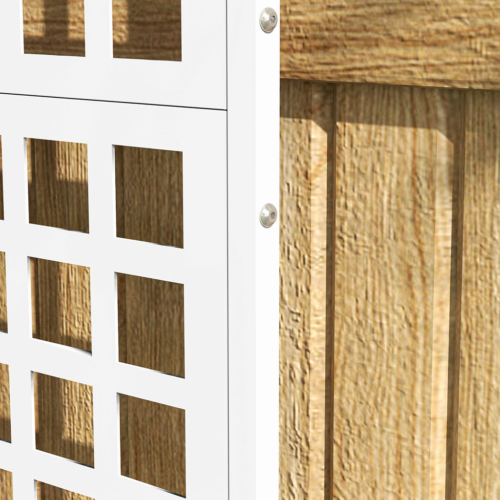 Galvanized Raised Garden Bed with Trellis, 43" x 16" x 70", White