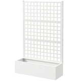 Galvanized Raised Garden Bed with Trellis, 43" x 16" x 70", White