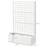 Galvanized Raised Garden Bed with Trellis, 43" x 16" x 70", White