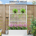 Galvanized Raised Garden Bed with Trellis, 43" x 16" x 70", White