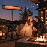 2500 W Infrared Patio Heater with Adjustable Tripod, IP65, 3 Heat Levels, Black