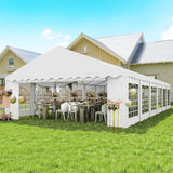 20' x 40' Heavy Duty Party Tent and Carport with Sidewalls, White