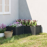 3 x 3 x 1ft Vinyl Raised Garden Bed with Open Bottom, Grey Wood Effect