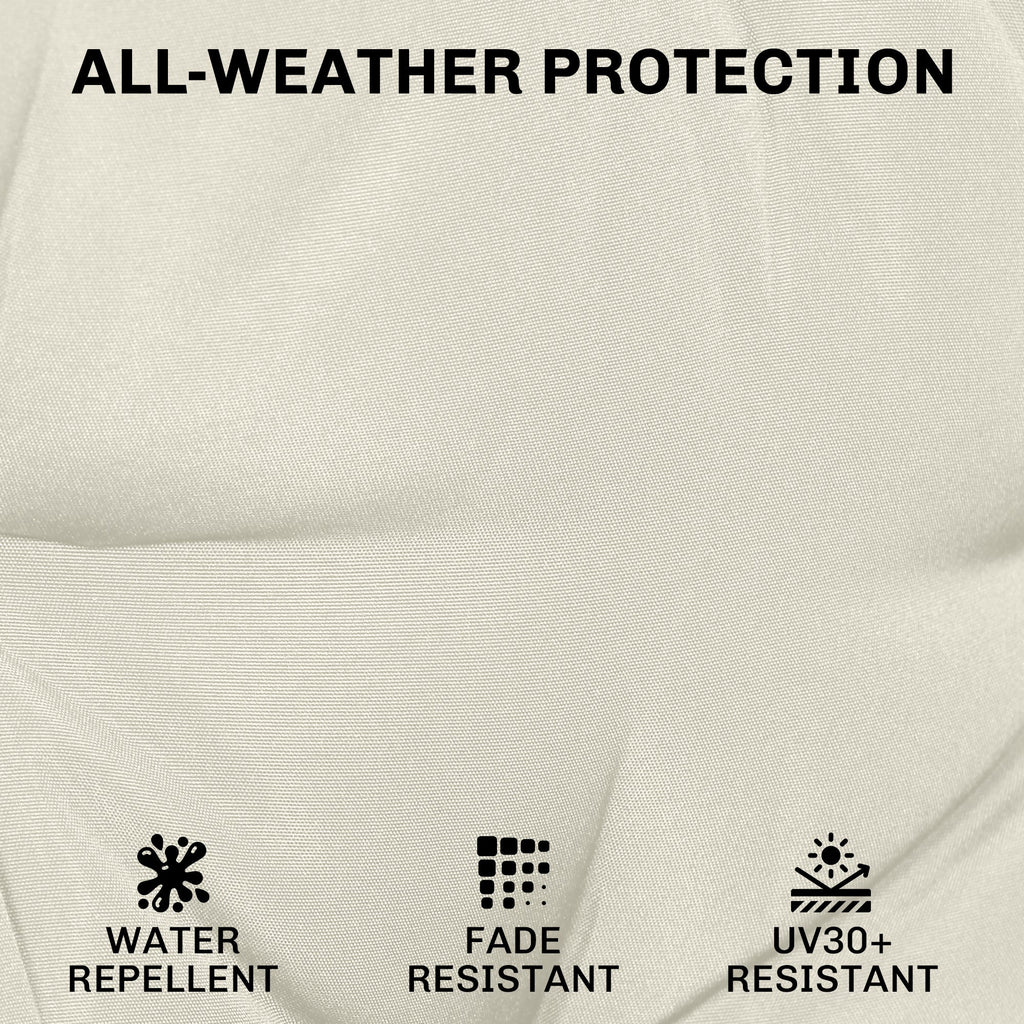 Set of 2 Outdoor Chair Seat Cushions, 40 x 40 cm, Cream White