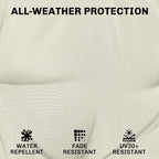 Set of 2 Outdoor Chair Seat Cushions, 40 x 40 cm, Cream White