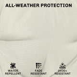 Set of 2 Outdoor Chair Seat Cushions, 40 x 40 cm, Cream White