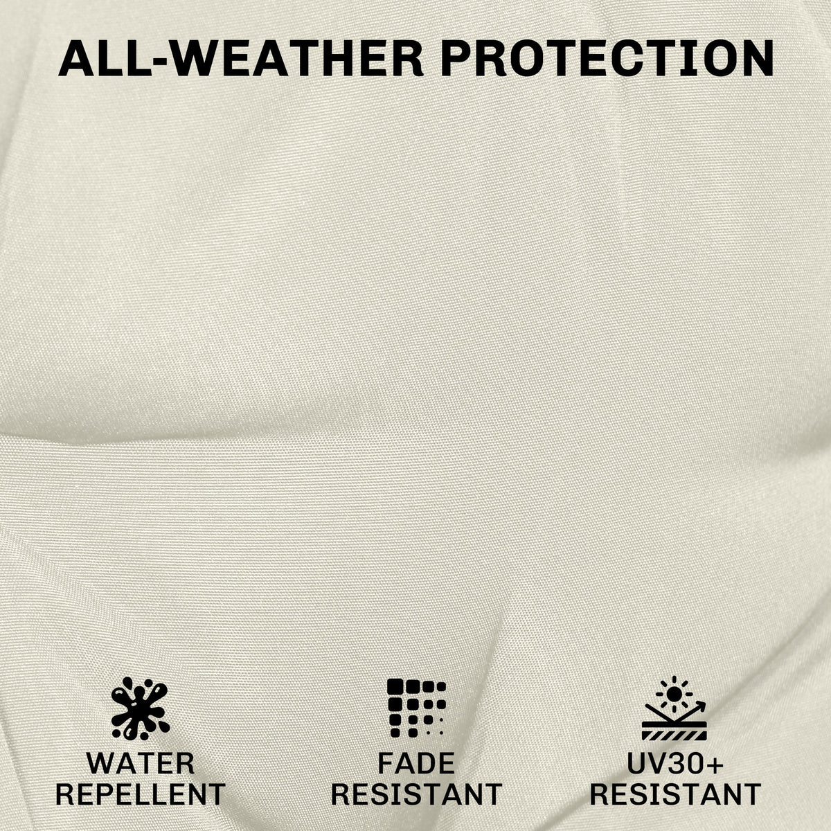 Set of 2 Outdoor Chair Seat Cushions, 40 x 40 cm, Cream White