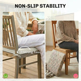 Set of 2 Outdoor Chair Seat Cushions, 40 x 40 cm, Cream White