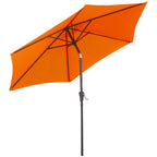 8.5ft Patio Umbrella with Crank Handle and Tilt, Orange