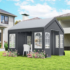 3 x 3 m Heavy Duty Garden Gazebo with Sides, Windows & 4 Weight Bags, Grey