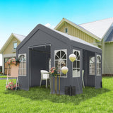 3 x 3 m Heavy Duty Garden Gazebo with Sides, Windows & 4 Weight Bags, Grey