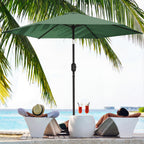 2.6 m Garden Parasol with Tilt, Crank, Vent & Aluminium Pole, Dark Green