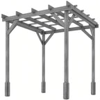 PerArbor 2 x 2m Wooden Pergola Kit with Stable Frame for Climbing Vines, Grey