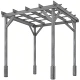 PerArbor 2 x 2m Wooden Pergola Kit with Stable Frame for Climbing Vines, Grey