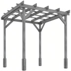 PerArbor 2 x 2m Wooden Pergola Kit with Stable Frame for Climbing Vines, Grey