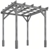 PerArbor 2 x 2m Wooden Pergola Kit with Stable Frame for Climbing Vines, Grey