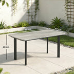90 x 49 x 40 cm Outdoor Coffee Table with Slatted WPC Top, Grey