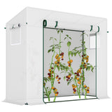 6.6' x 2.5' x 5.5' Walk-in Greenhouse with Door and Window, White