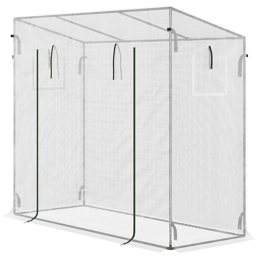 6.6' x 2.5' x 5.5' Walk-in Greenhouse with Door and Window, White