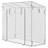 6.6' x 2.5' x 5.5' Walk-in Greenhouse with Door and Window, White