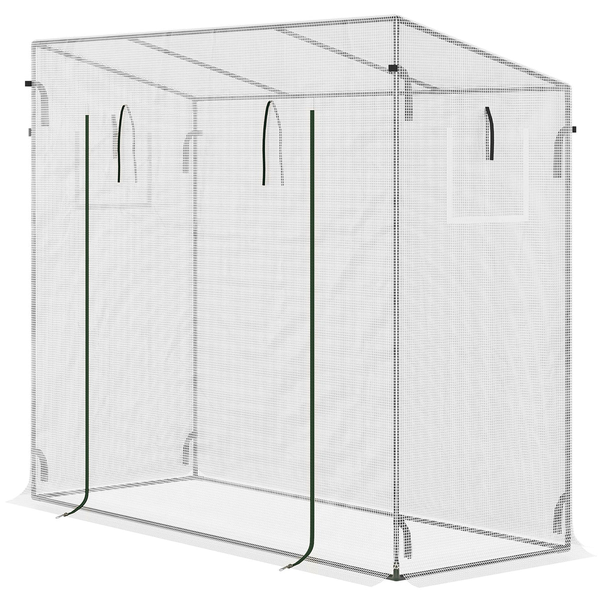 6.6' x 2.5' x 5.5' Walk-in Greenhouse with Door and Window, White
