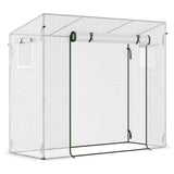 6.6' x 2.5' x 5.5' Walk-in Greenhouse with Door and Window, White