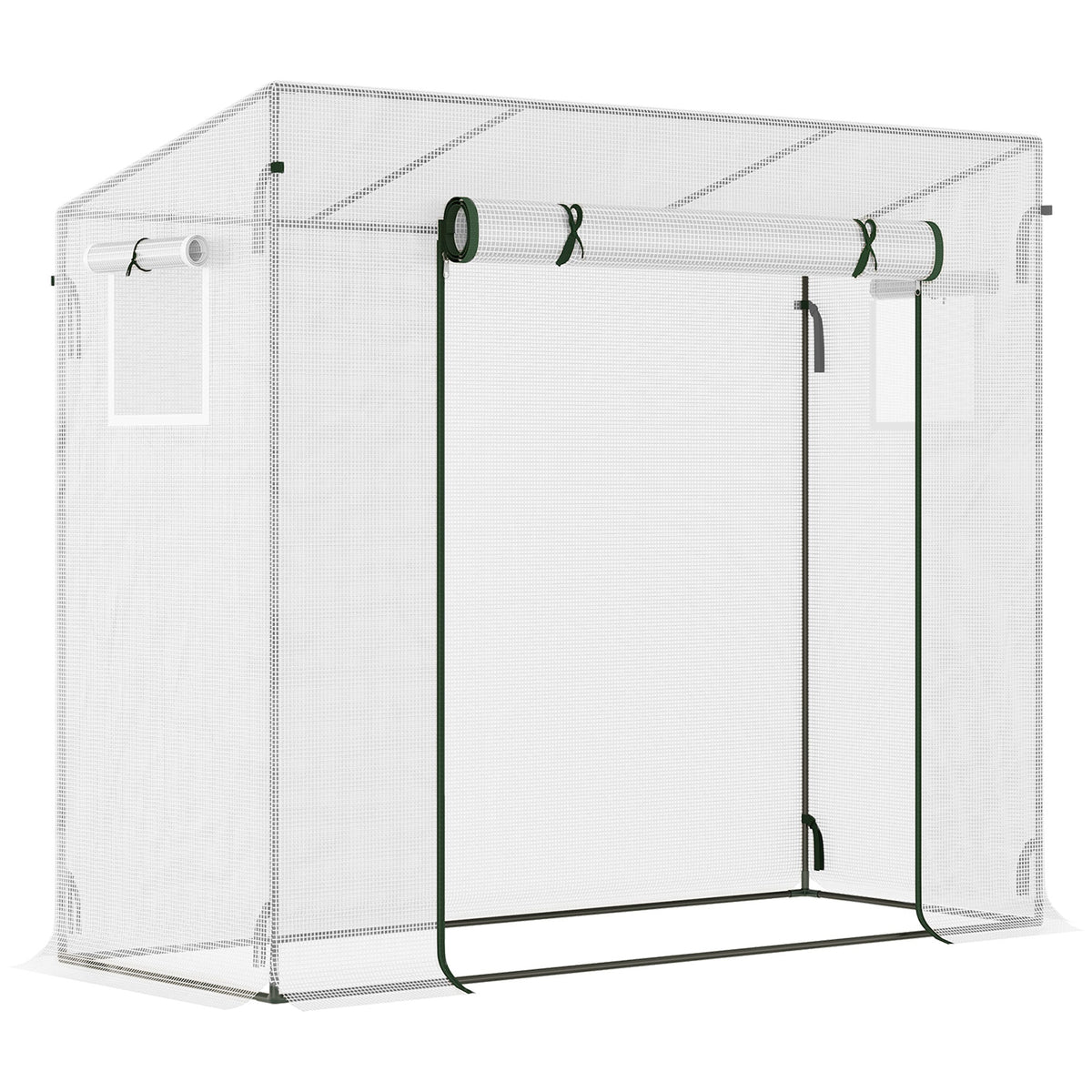 6.6' x 2.5' x 5.5' Walk-in Greenhouse with Door and Window, White