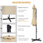 10ft Cantilever Patio Umbrella with 360° Rotation and Tilt, Khaki