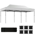 10' x 20' Pop Up Canopy Tent with Wheeled Carry Bag, White