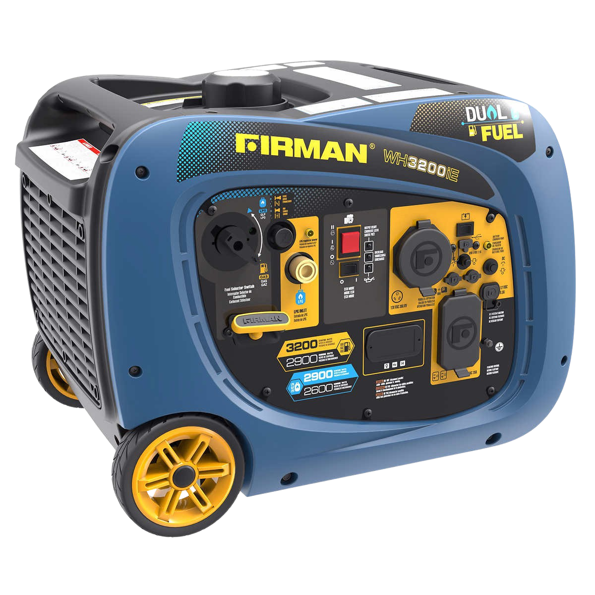 2900W/3200W Dual Fuel Electric Start Inverter Generator - Refurbished