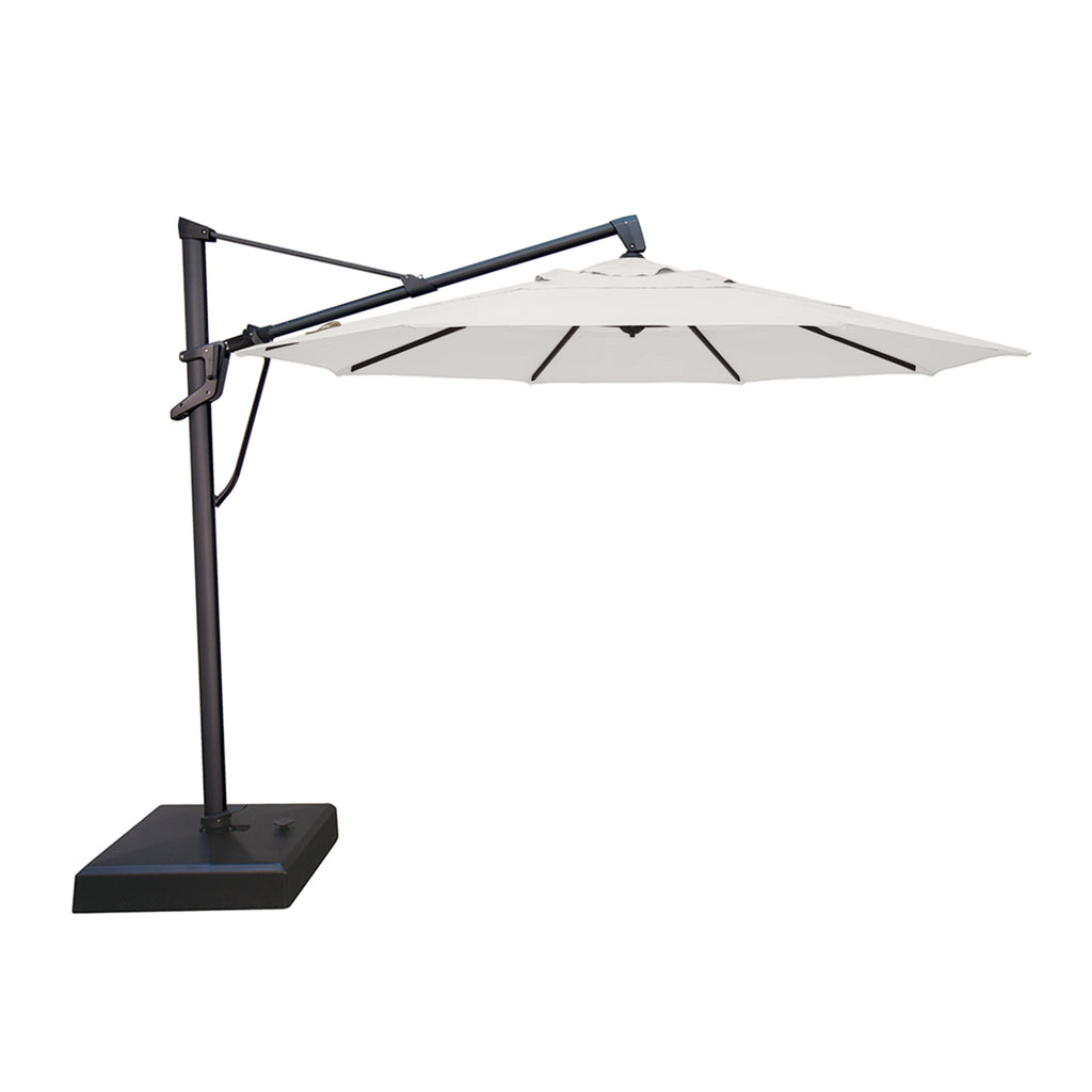 AKZ PLUS 11' Cantilever Umbrella - Black Frame & Natural Canopy