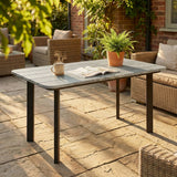 90 x 49 x 40 cm Outdoor Coffee Table with Slatted WPC Top, Grey