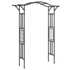 7.5ft Steel Garden Arch Trellis with Extended Top for Wedding, Garden, Black
