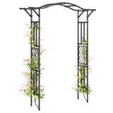 7.5ft Steel Garden Arch Trellis with Extended Top for Wedding, Garden, Black