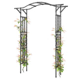 7.5ft Garden Arch with Extended Top for Climbing Plants, Black