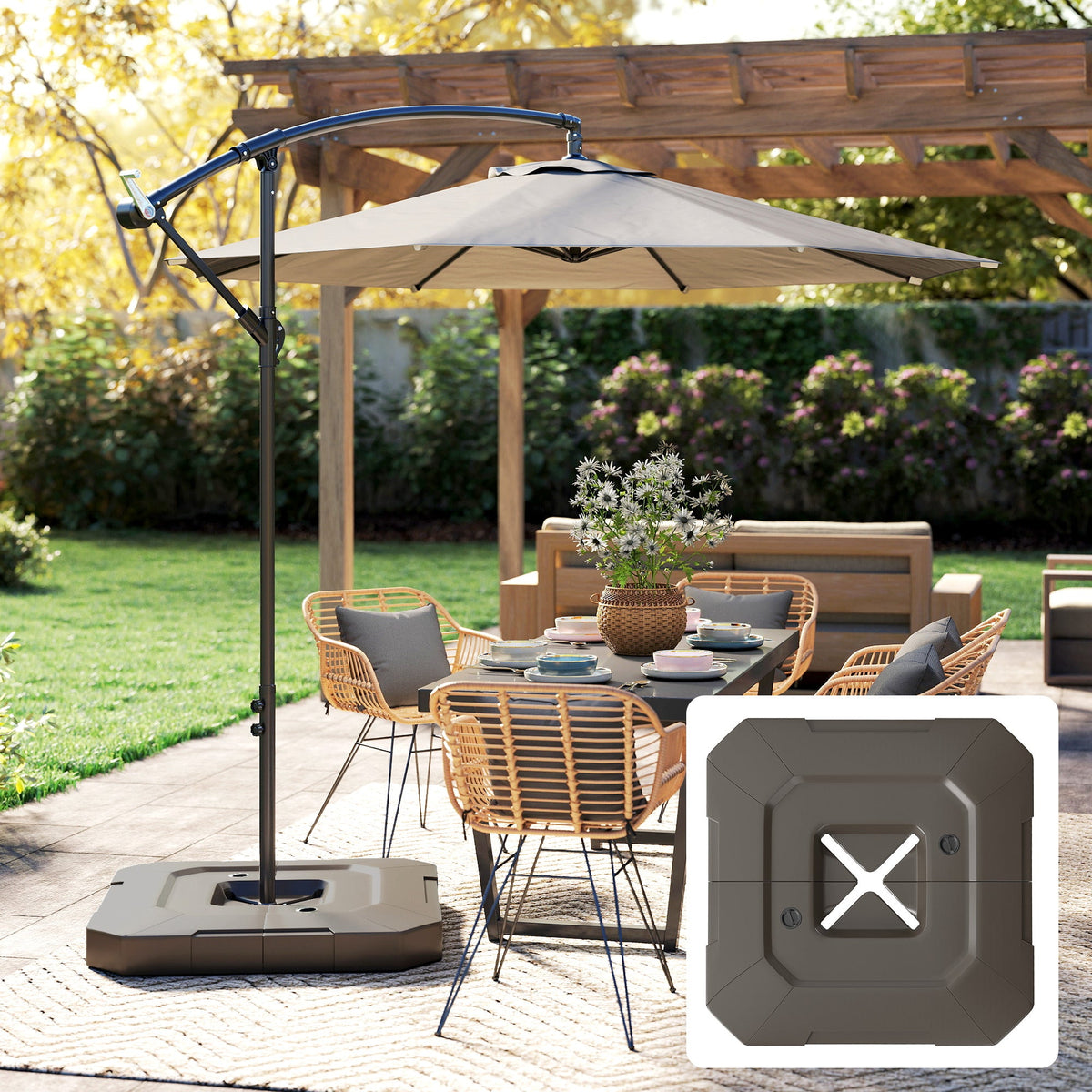 2-Piece Cantilever Umbrella Base Weight Set, 231 lb, Brown