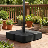 Square Patio Umbrella Base with Wheels, Black