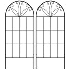 2 Pack Metal Garden Trellis Panels, 20" x 47", Black