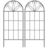 2 Pack Metal Garden Trellis Panels, 20" x 47", Black