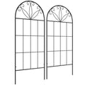 2 Pack Metal Garden Trellis Panels, 20" x 47", Black
